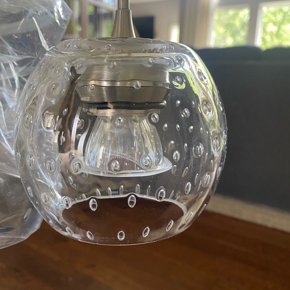 NEW PENDANT HOME LED Dimmable Mini Pendant w/ Smoked Glass Silver Cal Lighting - Picture 5 of 7